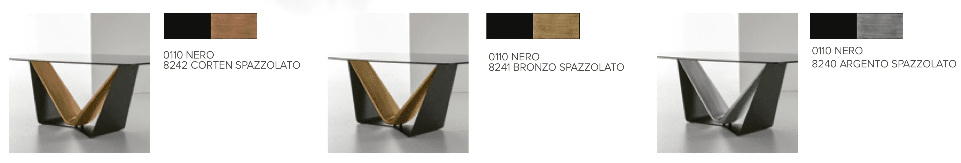 Варианты отделки ножки обеденного стола Target Point Velar 240x107(110/120) см, TP172
